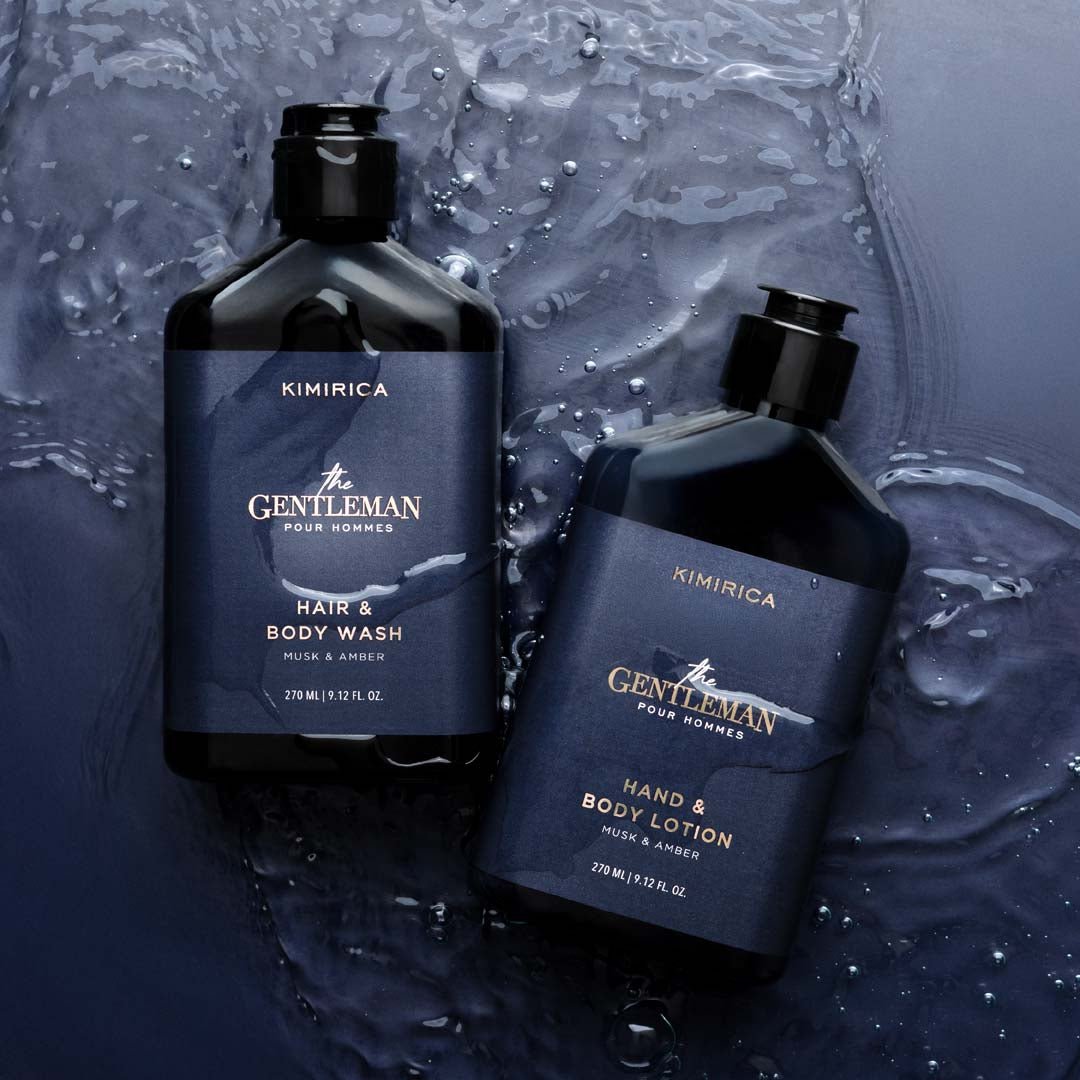 The gentleman body wash & body lotion duo